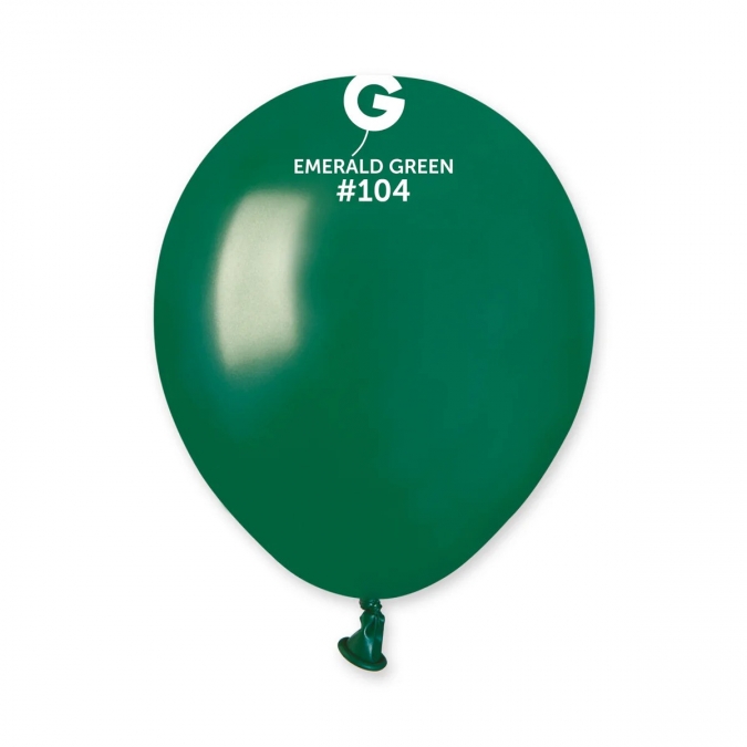 Балон смарагдово зелен, Emerald, диаметър 13см,100бр. в пакет, Gemar A50 104 /Uk/