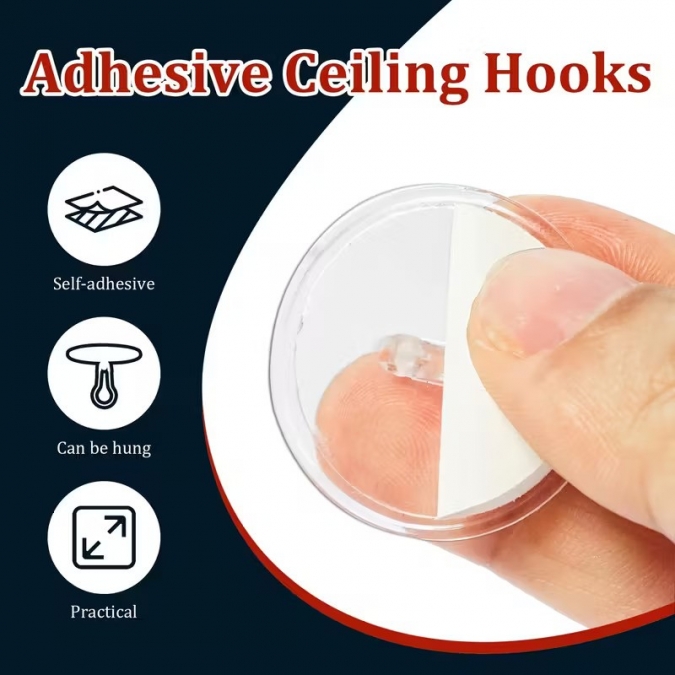 Самозалепващи се прозрачни кукички, 10 броя /Tm/