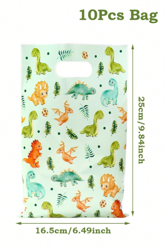 Подаръчни торбички, пликове за сладки Динозаври,16х25см, 25 бр. в опаковка /Ch/