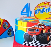 Хартиена торта с тематична декорация и персонализация Пламъчко / Блейз