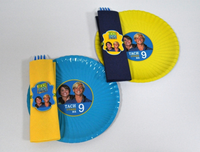 Персонализирана хартиена парти чинийка Плажен Тийн Филм, 6бр. пакет