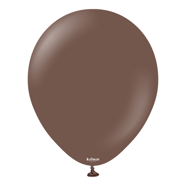 Балон цвят кафяв Шоколад / Chocolate Brown, Калисан, диаметър 30 см, 10 бр. в пакет