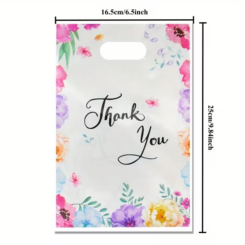 Подаръчни торбички Цветя, Thank You, 25 бр. в опаковка /Tm/