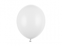 Балон цвят бял /pure white/ пастел, диаметър 30 см, 10 бр. в пакет /Pd/