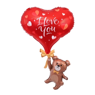 Фолиев балон летящо Мече със сърце I Love You 69 см /Pp/
