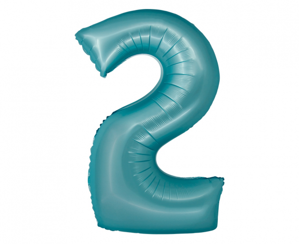 Фолиев балон цифра 4, цвят светло син матов, 76 см височина /Gd/