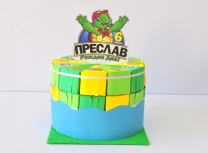 Хартиена торта с тематична декорация и персонализация Костенурката Франклин