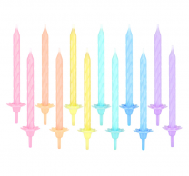 Свещички спирали, микс пастелни цветове, 12 бр. в опаковка /Pp/