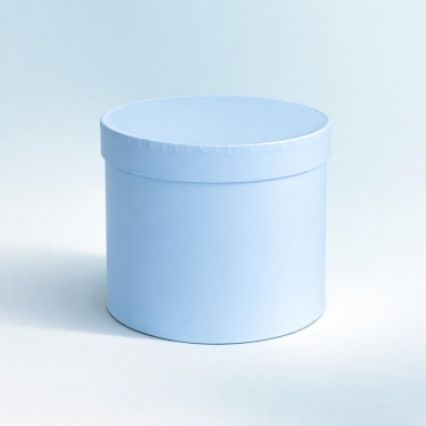 Кръгла кутия с капак, цвят син, ф18/17см /Sa/