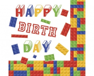 Салфетки Лего строителни блокчета, 20 бр в пакет /Gd/