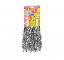 Помпон в цвят сребро гланц, 2бр. в опаковка /Km/