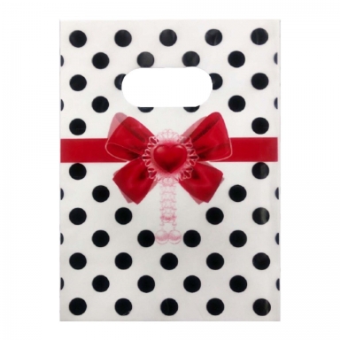 Подаръчна торбичка Панделка с точки, 20х25 см /Pe/