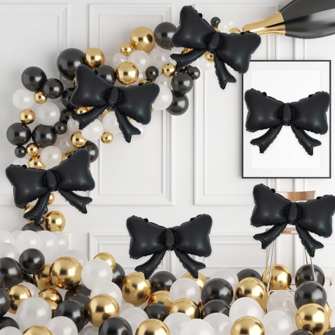 Фолиев балон Панделка, цвят черен, 79х62 см /Pe/