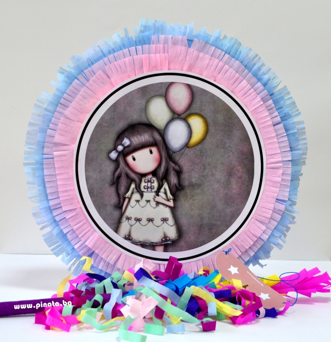 Пинята Кукла Санторо, две лица 40х40 см