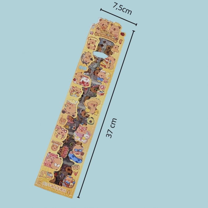 Стикери Капибара, 2 листа, 72броя /Pe/