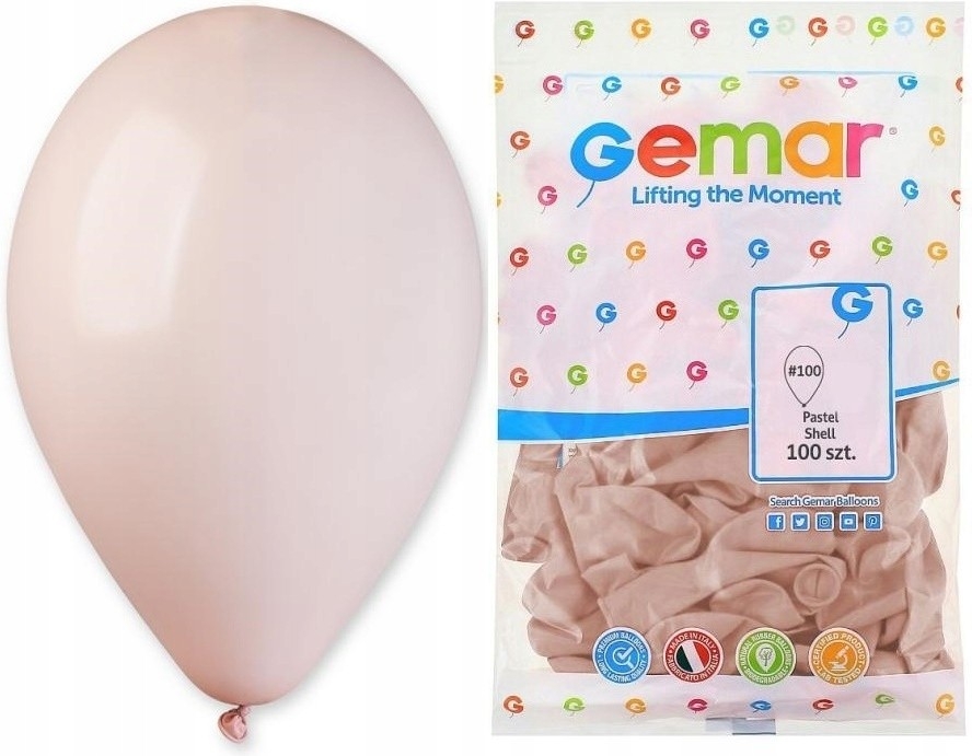 Балон цвят мида, Shell диаметър 30 см, 100 бр. в пакет, Gemar G110 #100 /Uk/