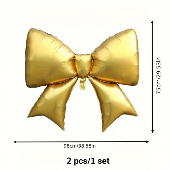 Фолиев балон Панделка, цвят злато, 98 см, 2 бр. в опаковка /Tm/