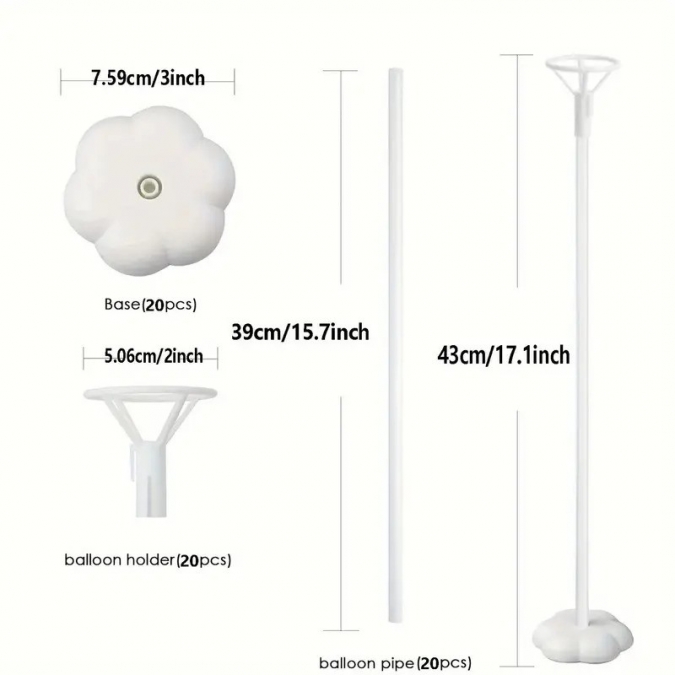 Стойка за 1 бр. фолиев или бабъл балон, 43 см /Tm/