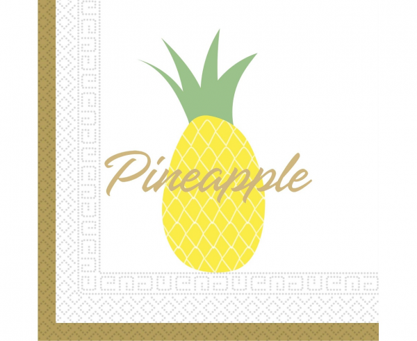 Парти салфетки Ананас / Pineapple 33х33 см, 20бр. в пакет /Gd/