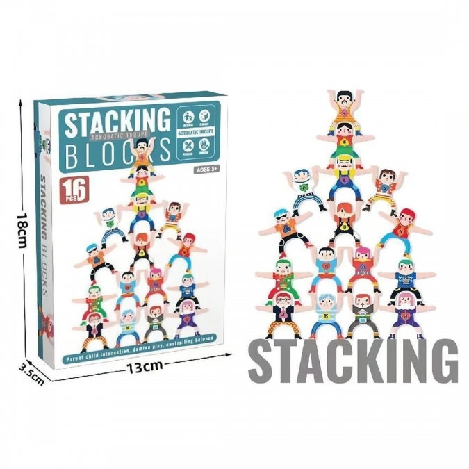 Конструктор игра за баланс, Трупа акробати, 16 части /Li/