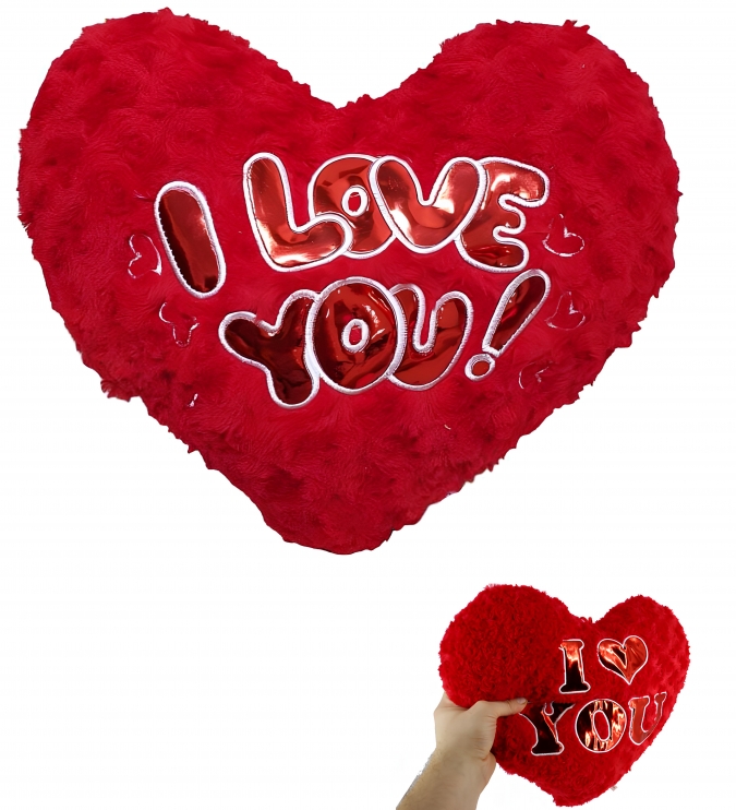 Плюшено музикално сърце "I Love You", Свети Валентин, 34х30см /St/