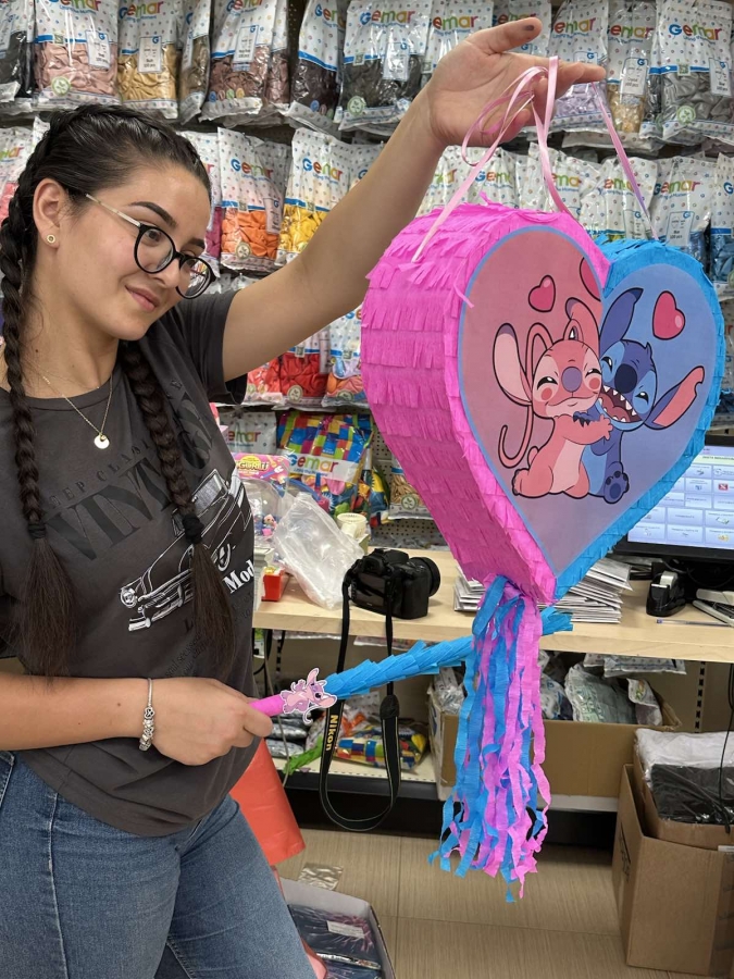 Пинята Сърце Стич и Ейнджъл, 35х33 см