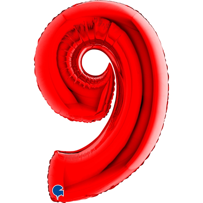Фолиев балон цифра 4, цвят червен, 102см, Grabo Италия