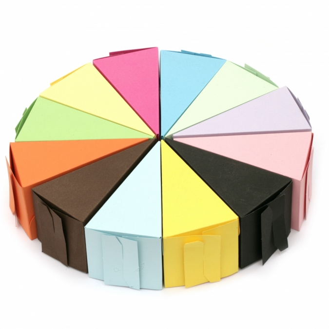 10бр. парчета /заготовки/ за хартиена торта, цвят светло жълт