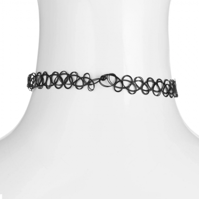 Детско еластично плетено Чокър колие с кристално сърце /Mb/