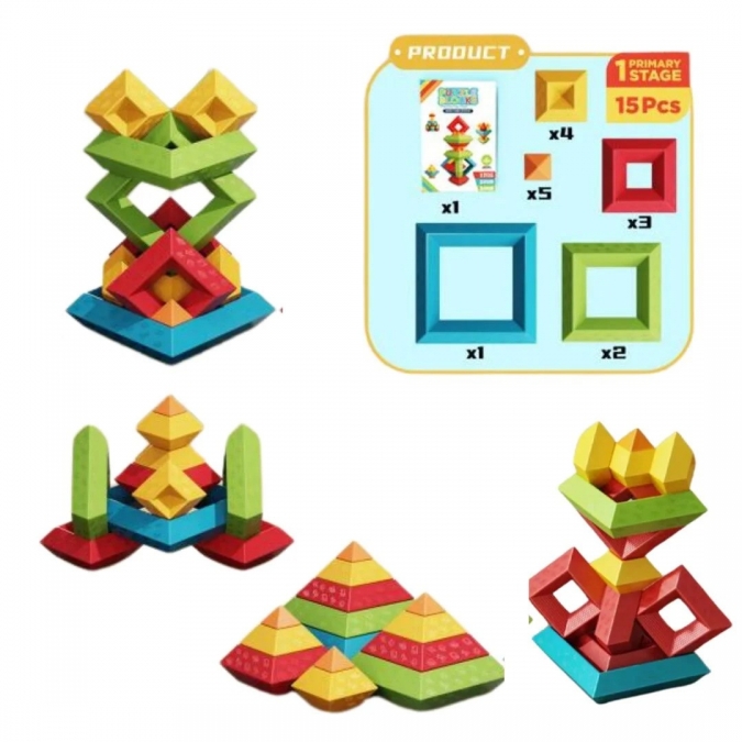 Образователна и креативна игра Пъзел, различни геометрични фигури /Li/