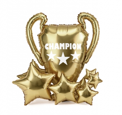 Фолиев стоящ балон Футболна купа със звезди Champion, 87см /Pd/