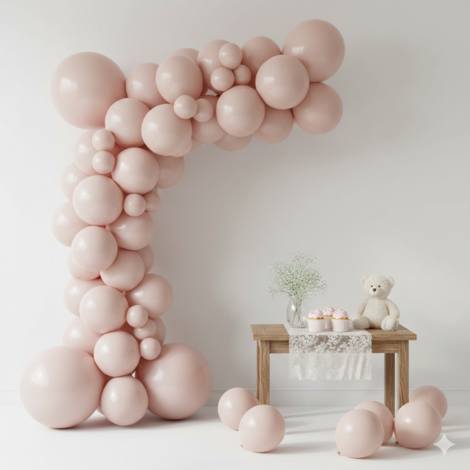 Балон цвят Розова пудра, Powder pink, диаметър 13см,100бр. в пакет, Gemar A50 107 /Uk/