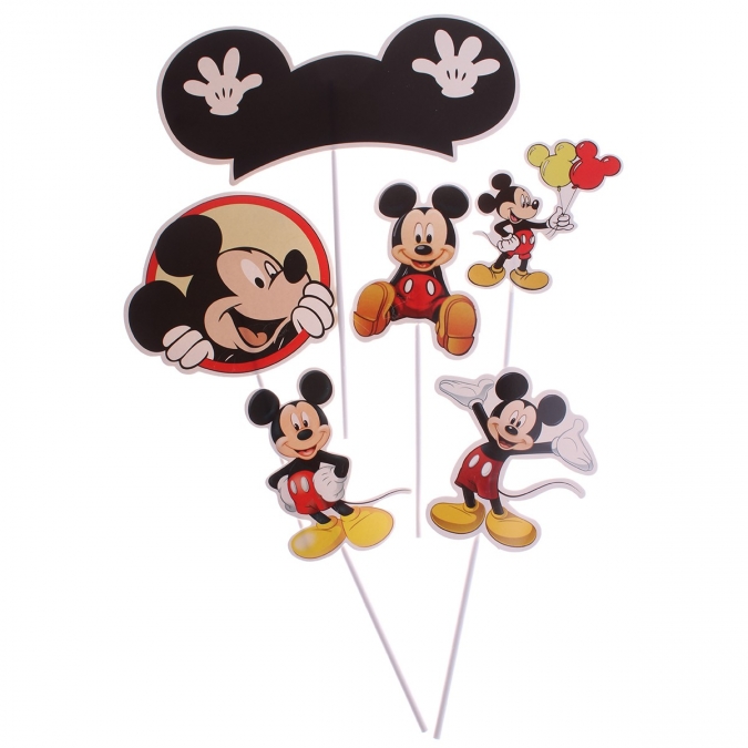 Топер за мъфини и торта Мики Маус, 6 брoя /Pe/