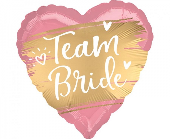 Фолиев балон с надпис "Team Bride", Моминско парти, 46см /Gd/