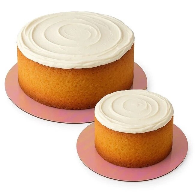 Поднос, подложка за торта, розова холограмна, 30 и 35 см диаметър, 2 бр. в опаковка /Mb/