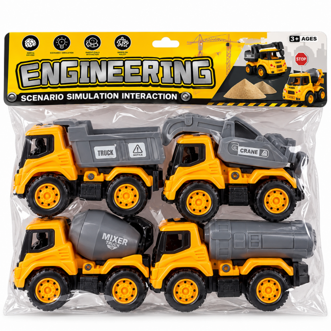 Комплект 4бр. строителни машини „Engineering“ /Li/