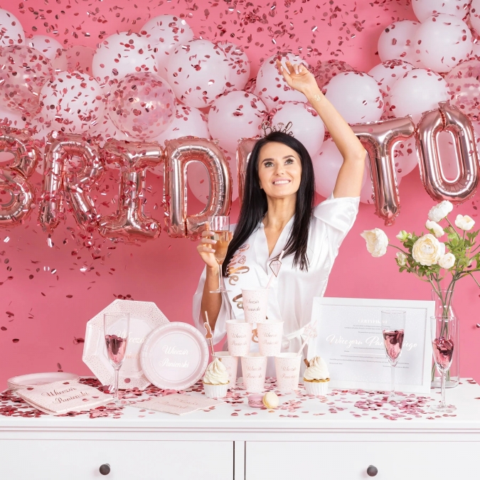 Конфети за балони цвят розово злато, 15 гр. опаковка /Pp/