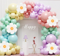 Комплект за арка 119 бр. балони цветя Маргаритки, пастелни цветове /Ch/