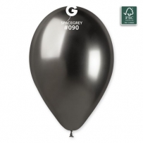 Балон хром, цвят сив, диаметър 33 см, 50 бр., Gemar GB120 #090 /UK/