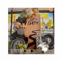 Комплект за украса с балони Спортни коли, Racing Party, 100 броя /Pe/