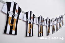 Персонализиран банер Честит Рожден Ден Футбол Локомотив Пловдив, с вкл. два броя фигури бонус