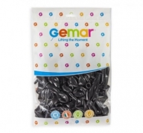 Балон цвят черен / Black, диаметър 26 см, 100 бр. в пакет, Gemar G90 #014