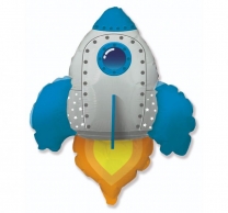 Фолиев балон синя Ракета, космос 76х60 см /Gd/
