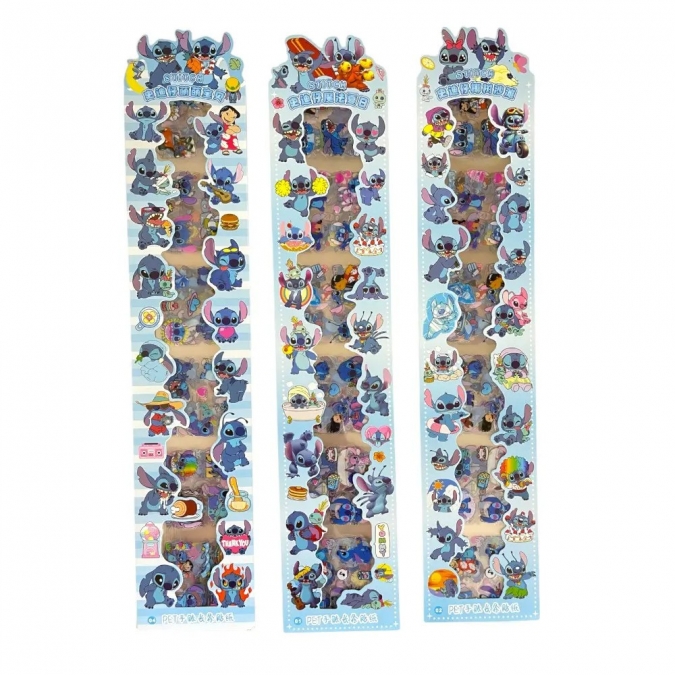 Стикери Стич, 2 листа, 72броя /Pe/