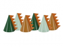 3D Парти шапки Динозаври, 6 бр. /Pd/