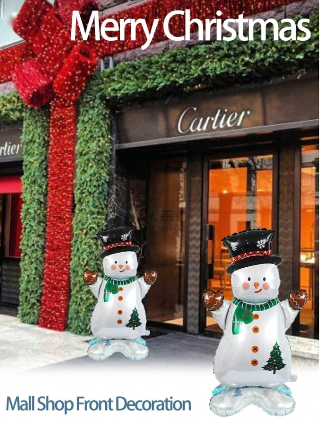 Фолиев стоящ балон Снежен човек, Коледа, 118см /Ch/