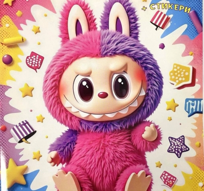 Книжка за оцветяване с включени стикери Лабубу /St/