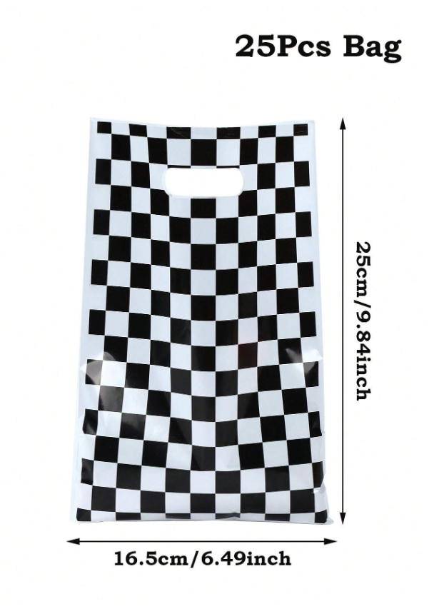 Подаръчни торбички, Спортни коли, кариран флаг,16х25см, 25 бр. /Ch/