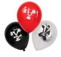 Комплект балони с печат Нинджа, 25 см, 6 бр. в опаковка /Gd/