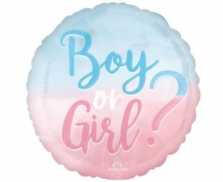 Фолиев балон Момче или Момиче/Boy or Girl, 43см /Gd/